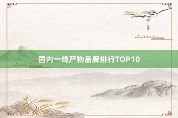 国内一线产物品牌排行TOP10